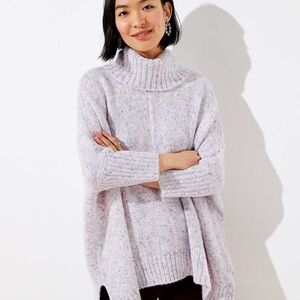 LOFT Speckled Cream Turtleneck Sweater